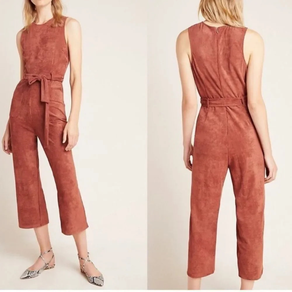 Anthropologie faux Suede Jumpsuit